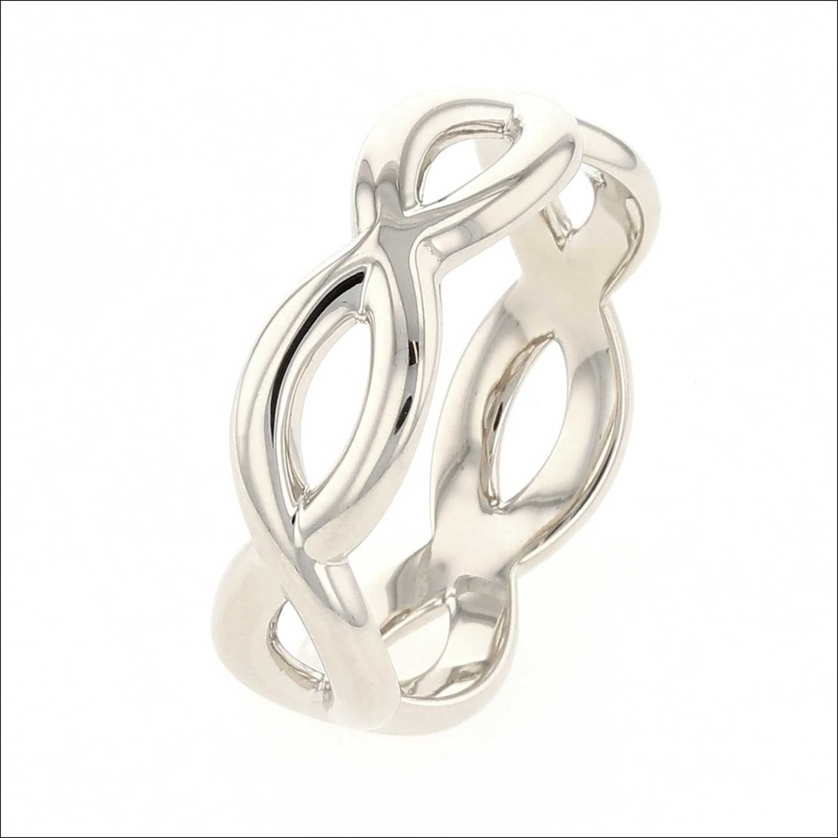 Infinity Style Wedding Band 14KW - JewelsmithBands