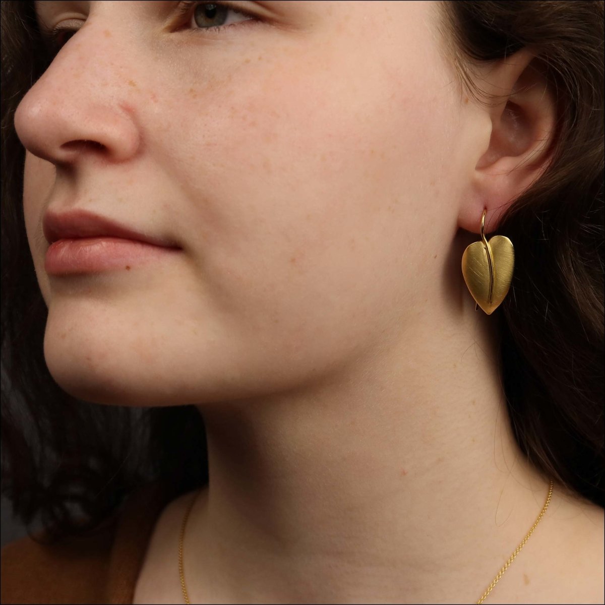 Ivy Leaf Wire Earrings 18KY - JewelsmithEarrings