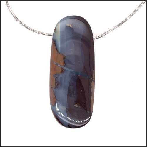 Long Oval Boulder Opal Slide Pendant - JewelsmithPendants