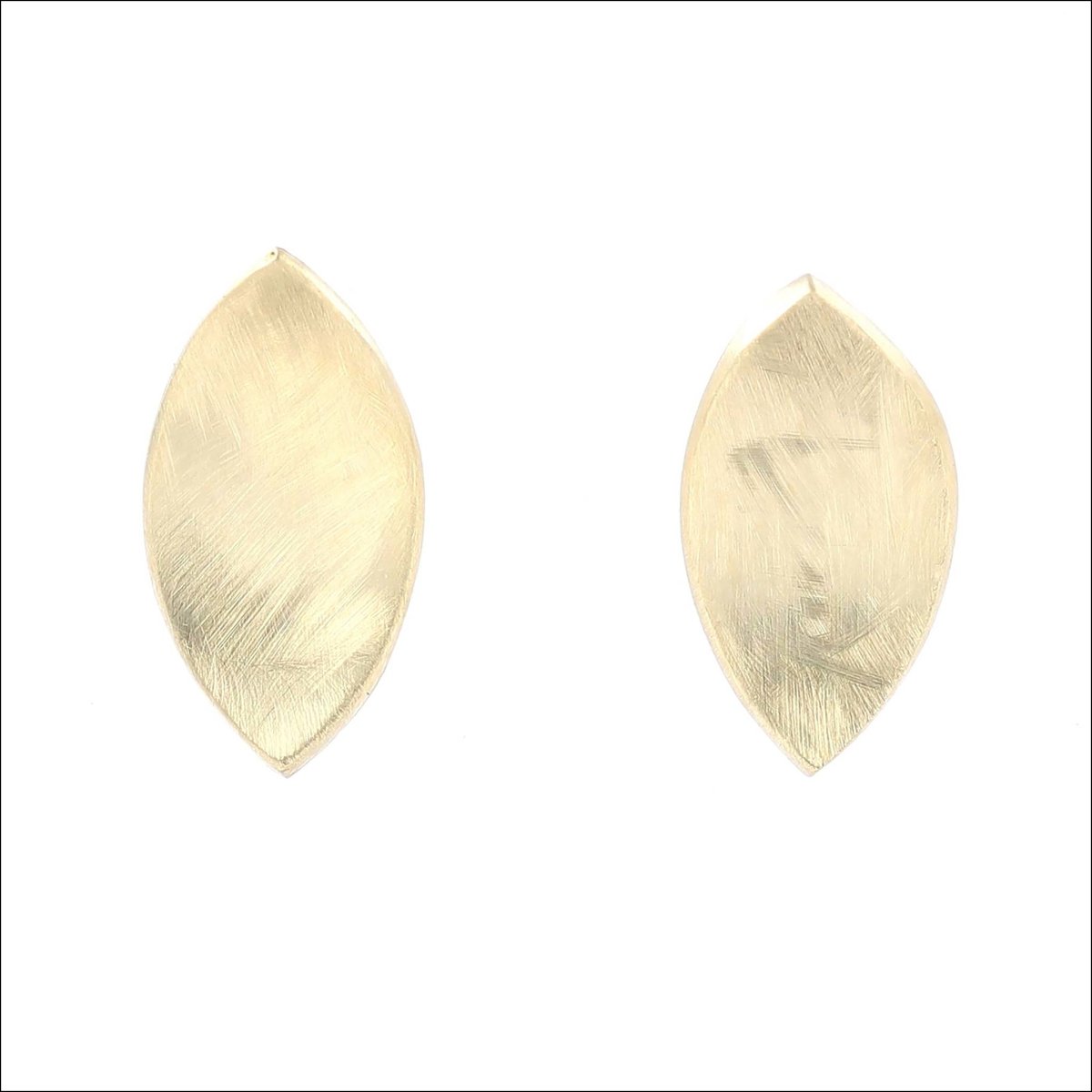 Marquise Shaped Stud Earrings 18KY - JewelsmithEarrings
