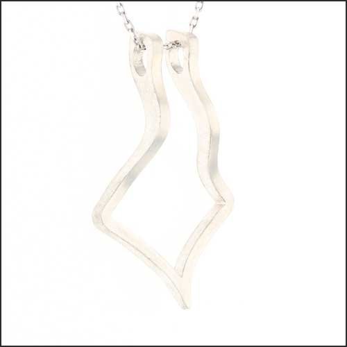 Open Square Ring Holder Pendant Sterling Silver - JewelsmithPendants