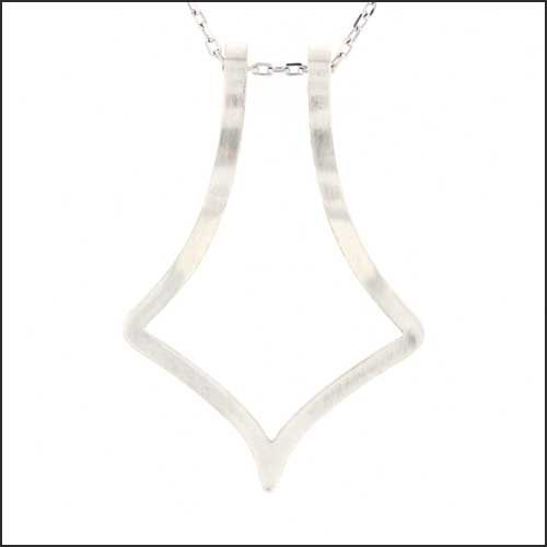 Open Square Ring Holder Pendant Sterling Silver - JewelsmithPendants