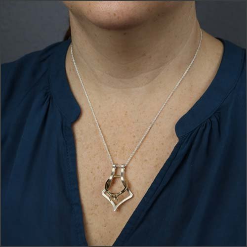 Open Square Ring Holder Pendant Sterling Silver - JewelsmithPendants