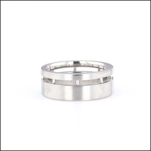 Open Window Men's Band Palladium Platinum - JewelsmithBands