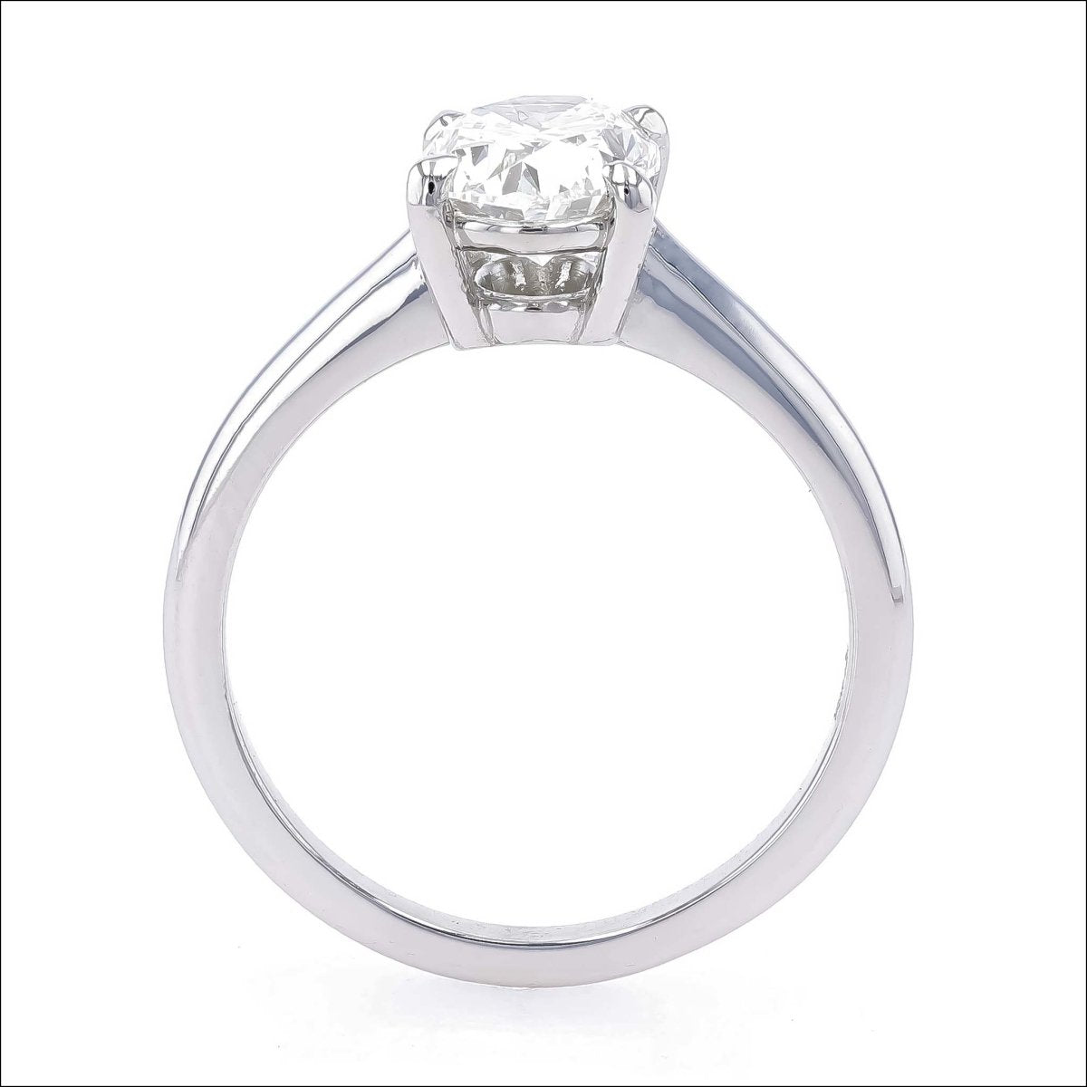 Oval Diamond Engagement Ring Solitaire Platinum 1.70ct - JewelsmithEngagement Rings