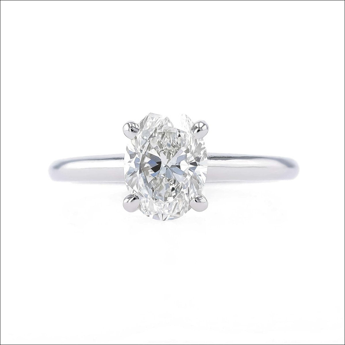 Oval Diamond Engagement Ring Solitaire Platinum 1.70ct - JewelsmithEngagement Rings