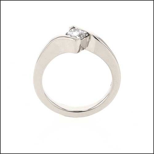 Princess Cut Diamond Bypass Engagement Ring 14KW - JewelsmithEngagement Rings