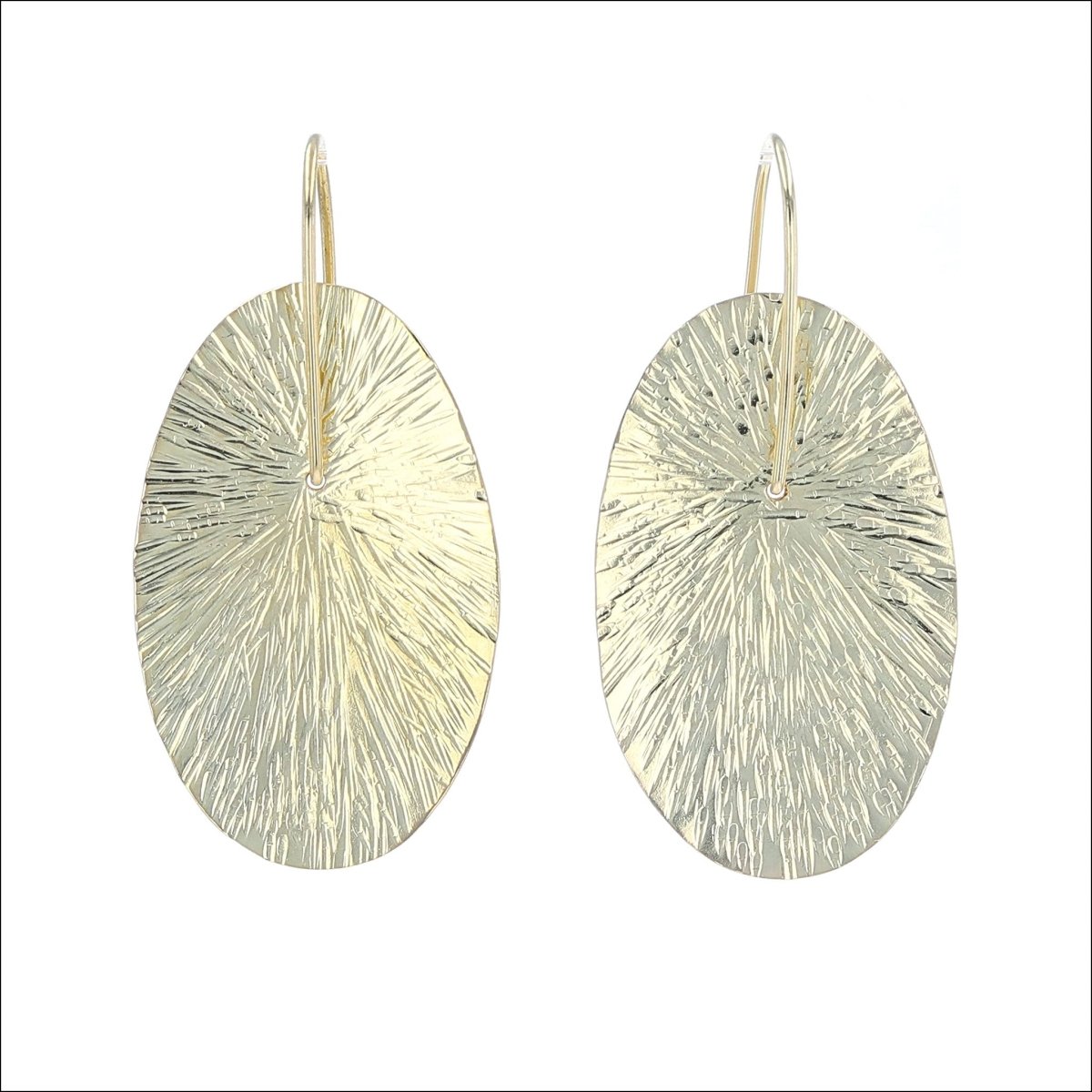 Radial Hammered Lily Pad Earrings 18KY - JewelsmithEarrings