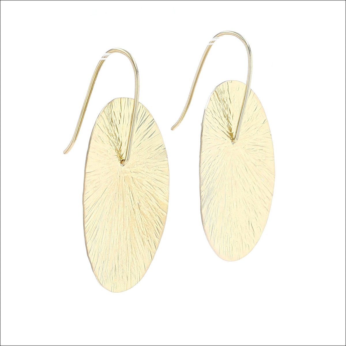 Radial Hammered Lily Pad Earrings 18KY - JewelsmithEarrings