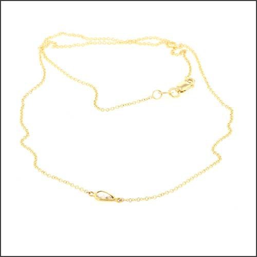 Rose Cut Diamond Slice Necklace 18KY - JewelsmithNecklaces