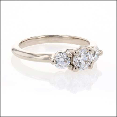 Round Diamond 3-Stone Engagement Ring 14KW - JewelsmithEngagement Rings