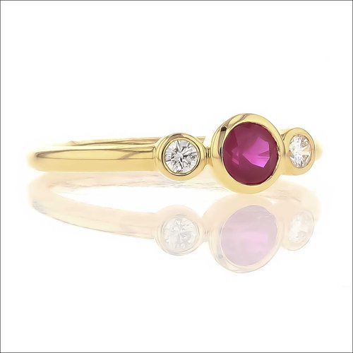 Ruby Diamond Ring 18KW - JewelsmithRings