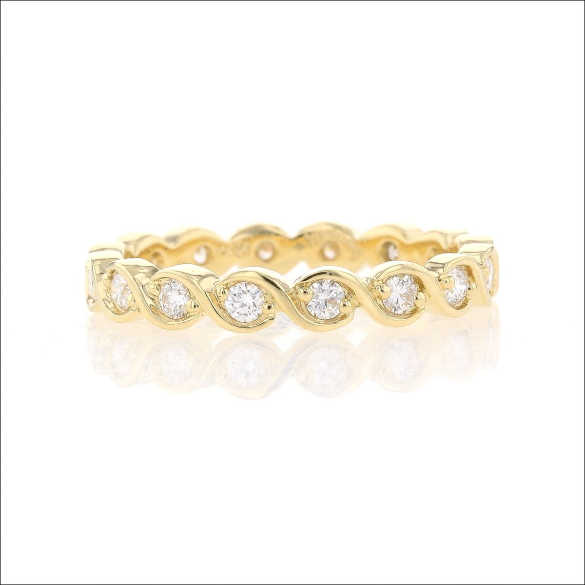 S-Curve Diamond Eternity Band 18KY - JewelsmithBands