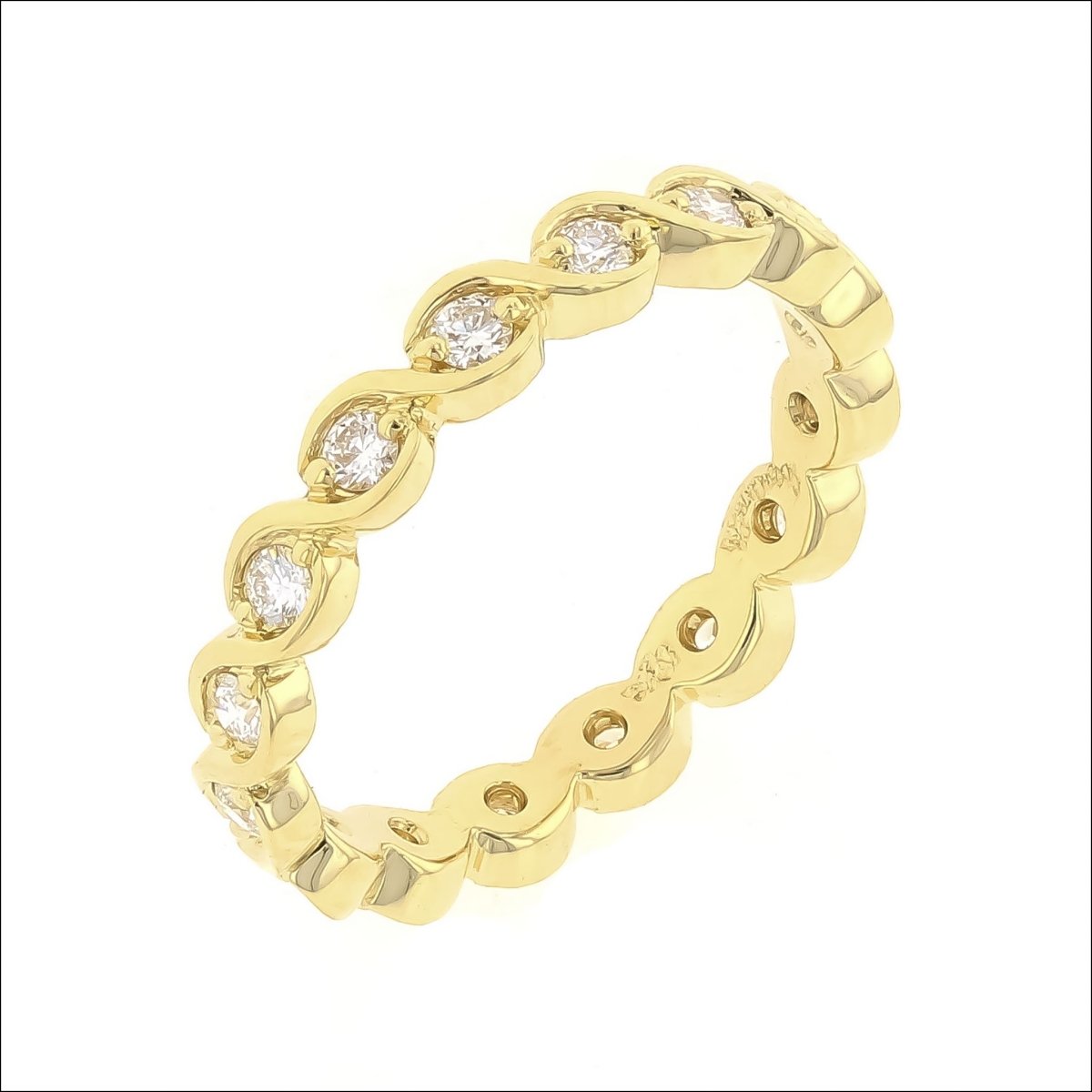 S-Curve Diamond Eternity Band 18KY - JewelsmithBands