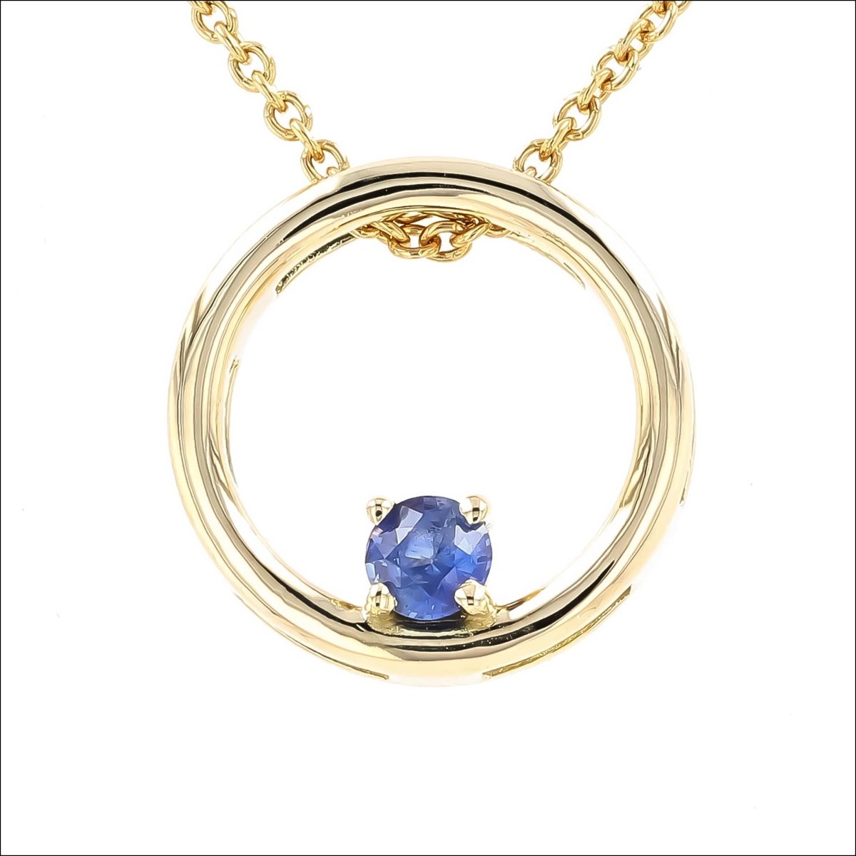 Sapphire Circle Pendant 18KY - JewelsmithPendants