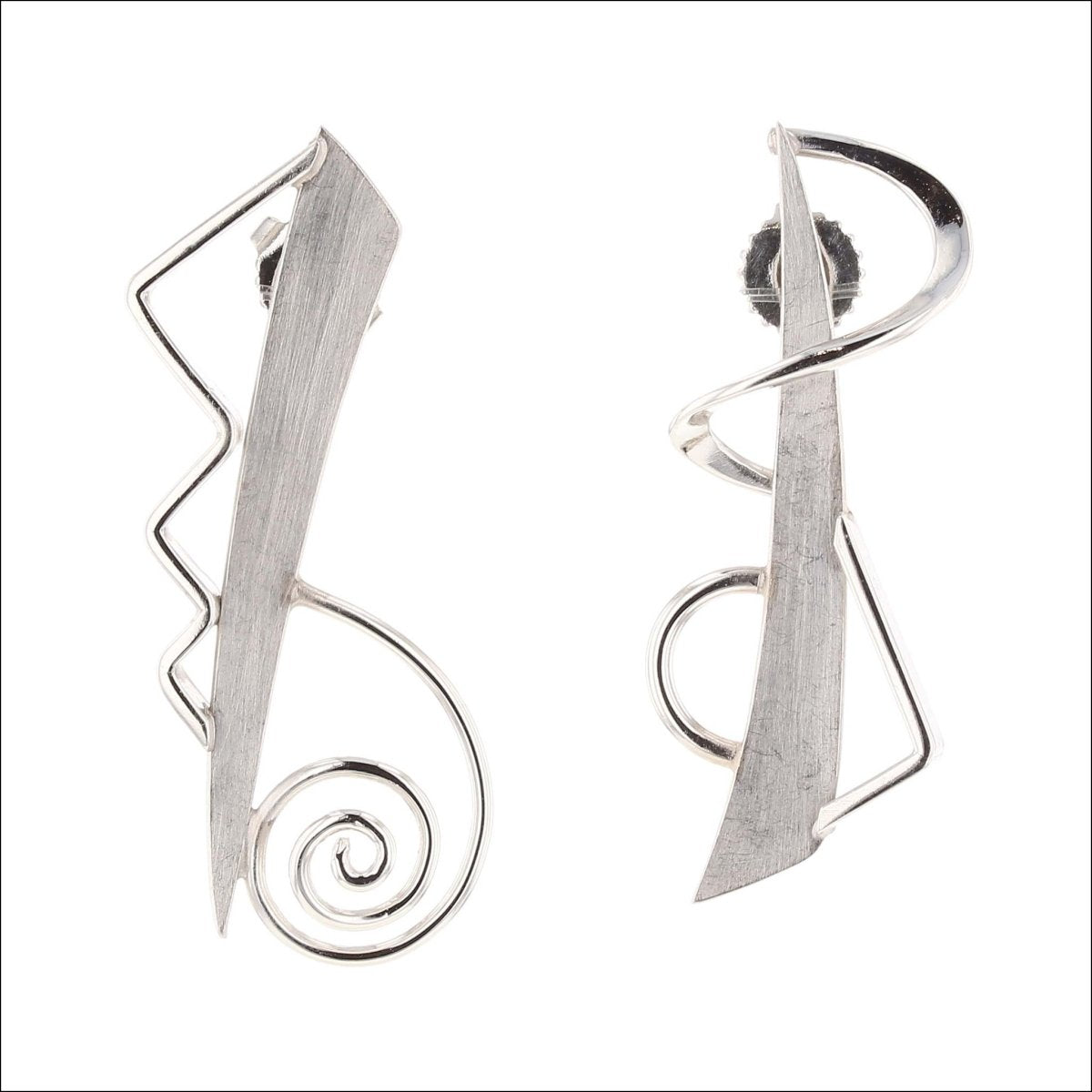 Sheet and Swirl Earrings Platinum (Consignment) - JewelsmithEarrings
