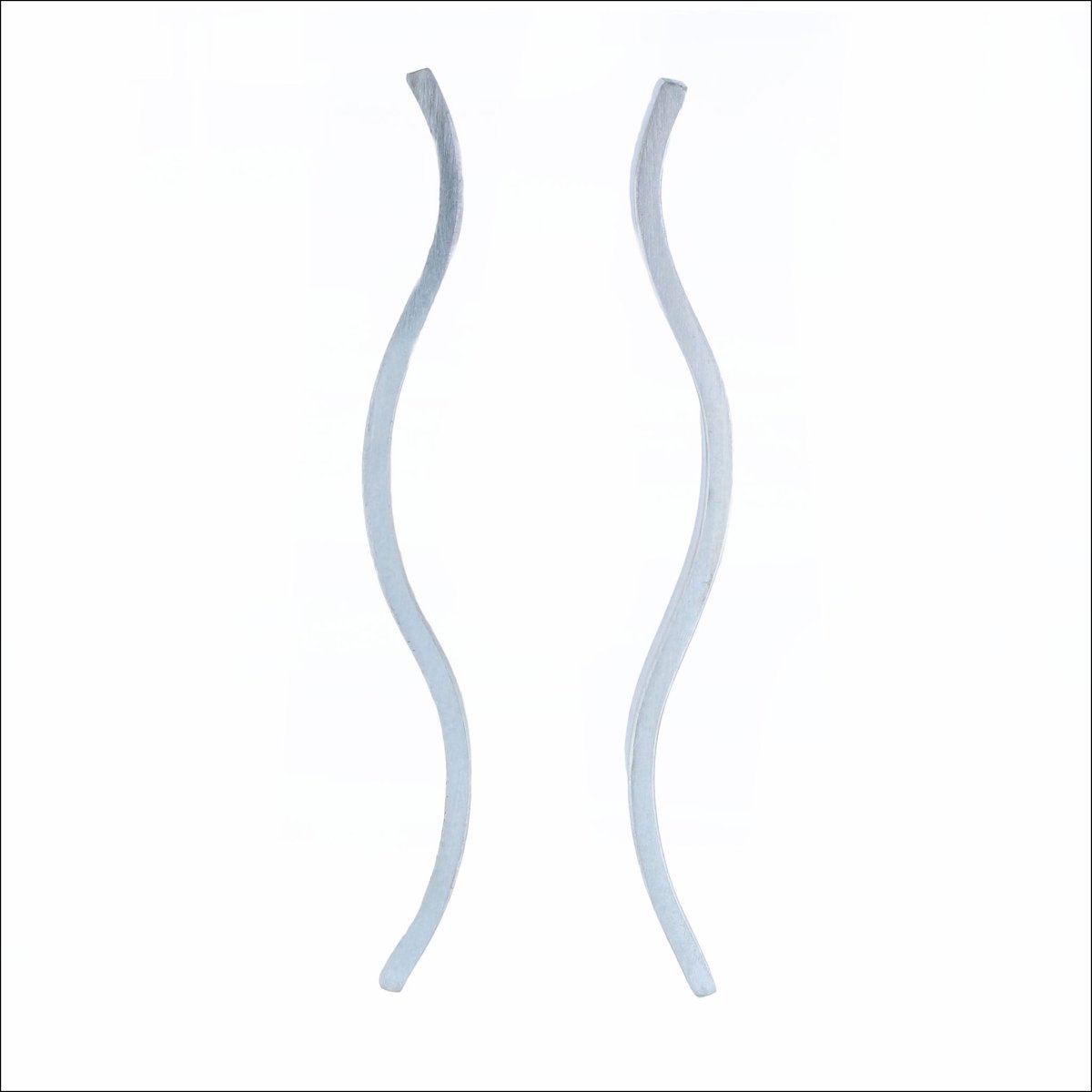 Slight Wave Bar Earrings Sterling Silver - JewelsmithEarrings