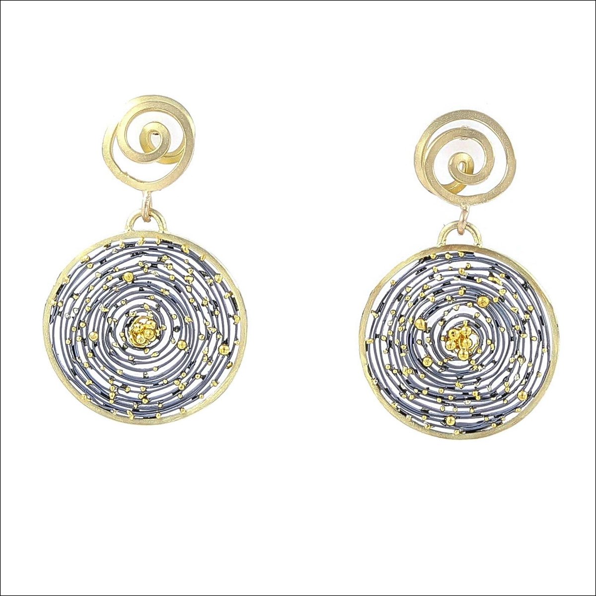 Spiral Galaxy Earrings 18KY 22KY Sterling Silver Entry #4 - JewelsmithEarrings