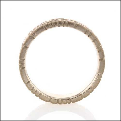 Stone Wall Wedding Band 14KW - JewelsmithBands
