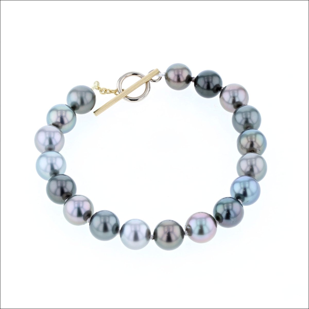 Tahitian Pearl Strand Bracelet 14KW 18KY - JewelsmithBracelets