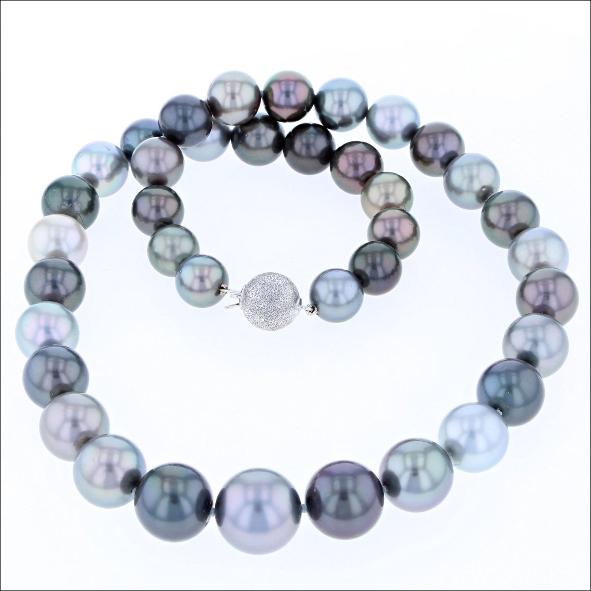 Tahitian Pearl Strand Necklace 17" 14KW - JewelsmithNecklaces