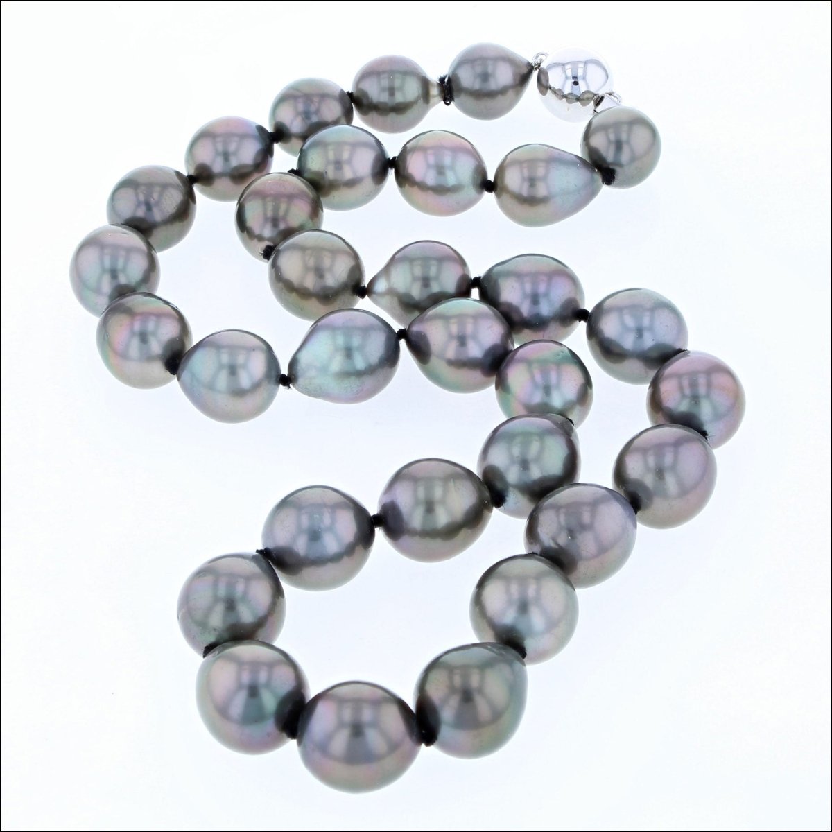 Tahitian Pearl Strand Necklace 17" 14KW - JewelsmithNecklaces