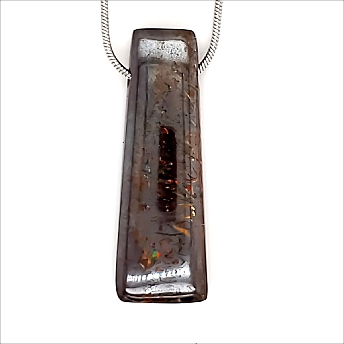 Tapered Rectangle Boulder Opal Slide Pendant - JewelsmithPendants