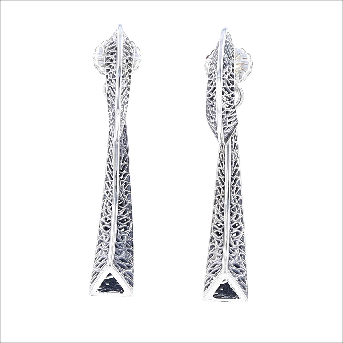 Textured Front and Back Earrings Sterling Silver Entry #2 - JewelsmithEarrings