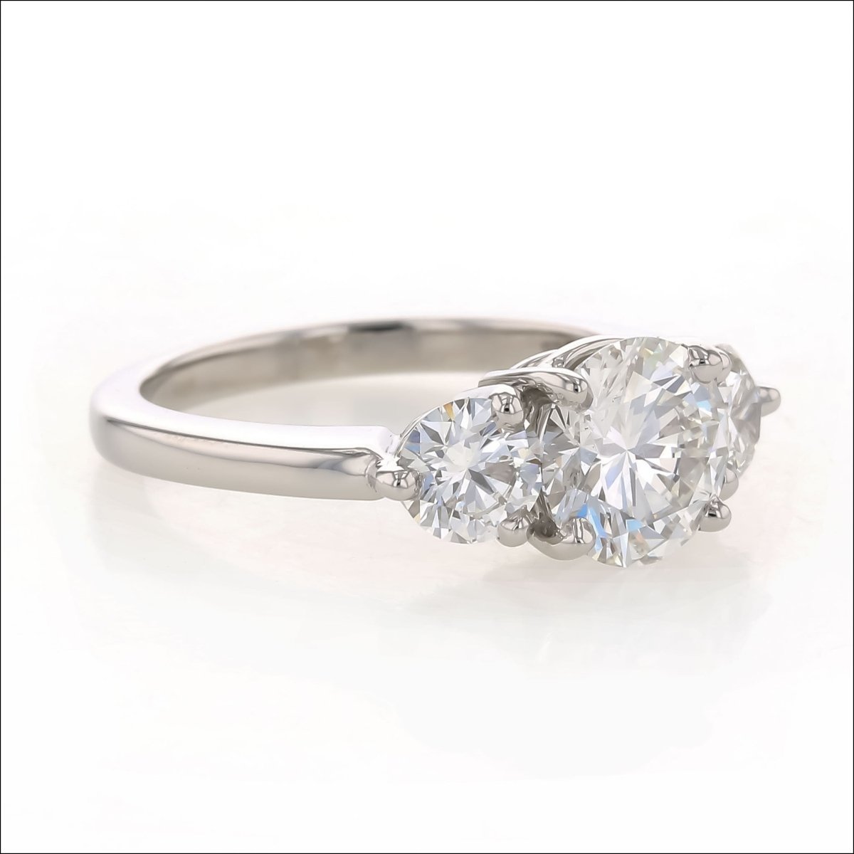 Three-Stone Diamond Engagement Ring Platinum - JewelsmithEngagement Rings