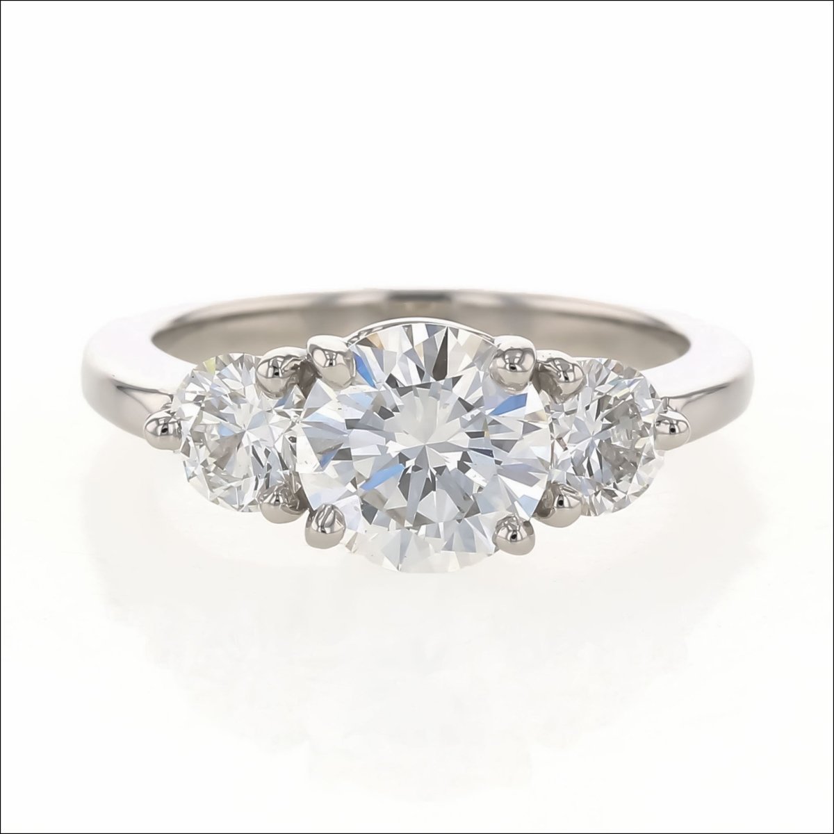 Three-Stone Diamond Engagement Ring Platinum - JewelsmithEngagement Rings