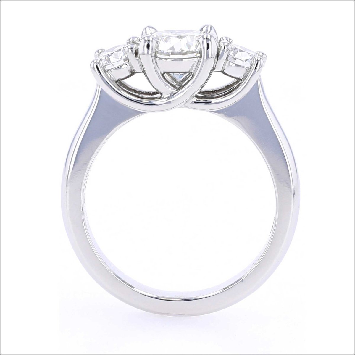 Three-Stone Diamond Trellis Engagement Ring Platinum - JewelsmithRings