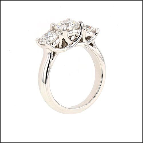 3 stone trellis engagement ring