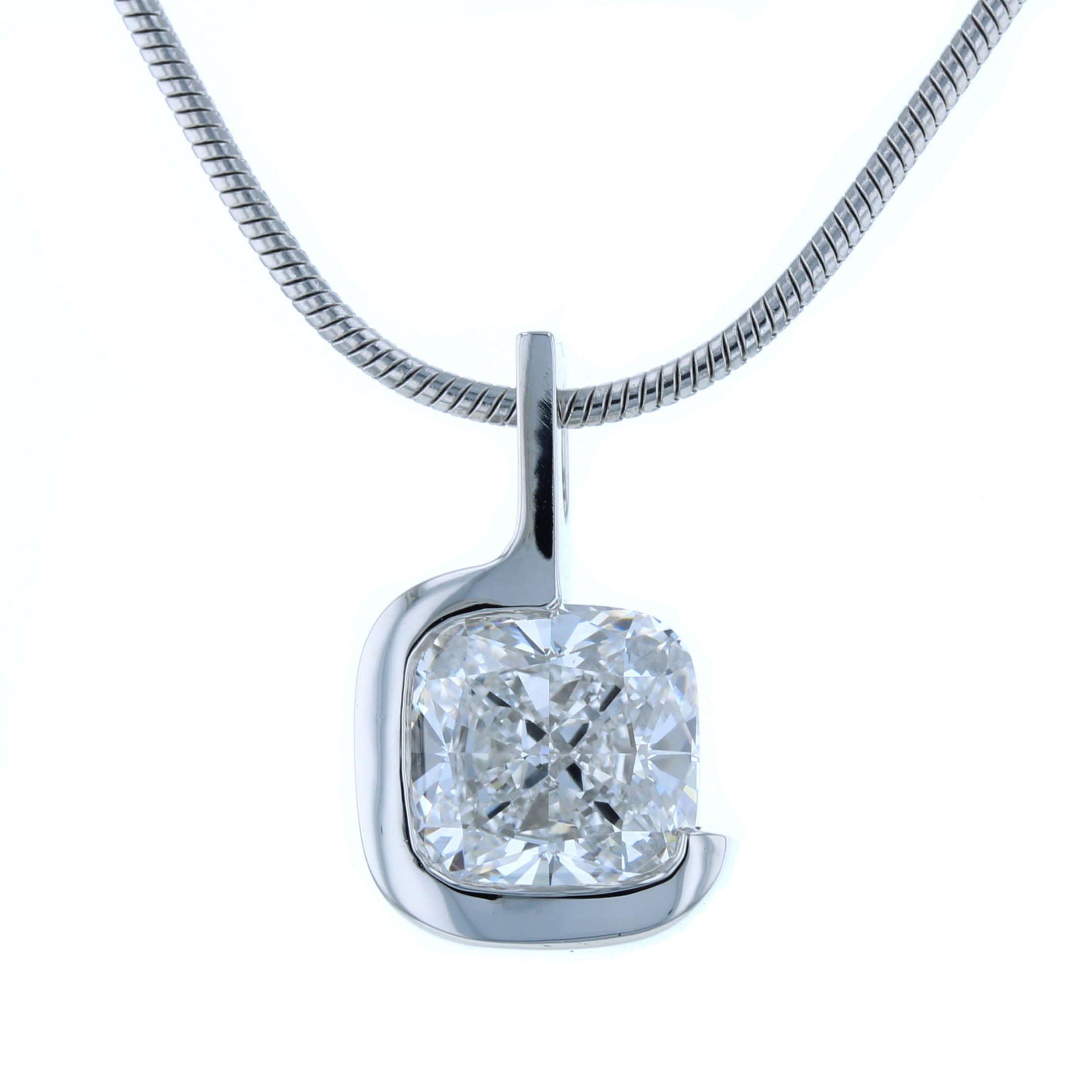 cushion shaped diamond in asymmetrical setting