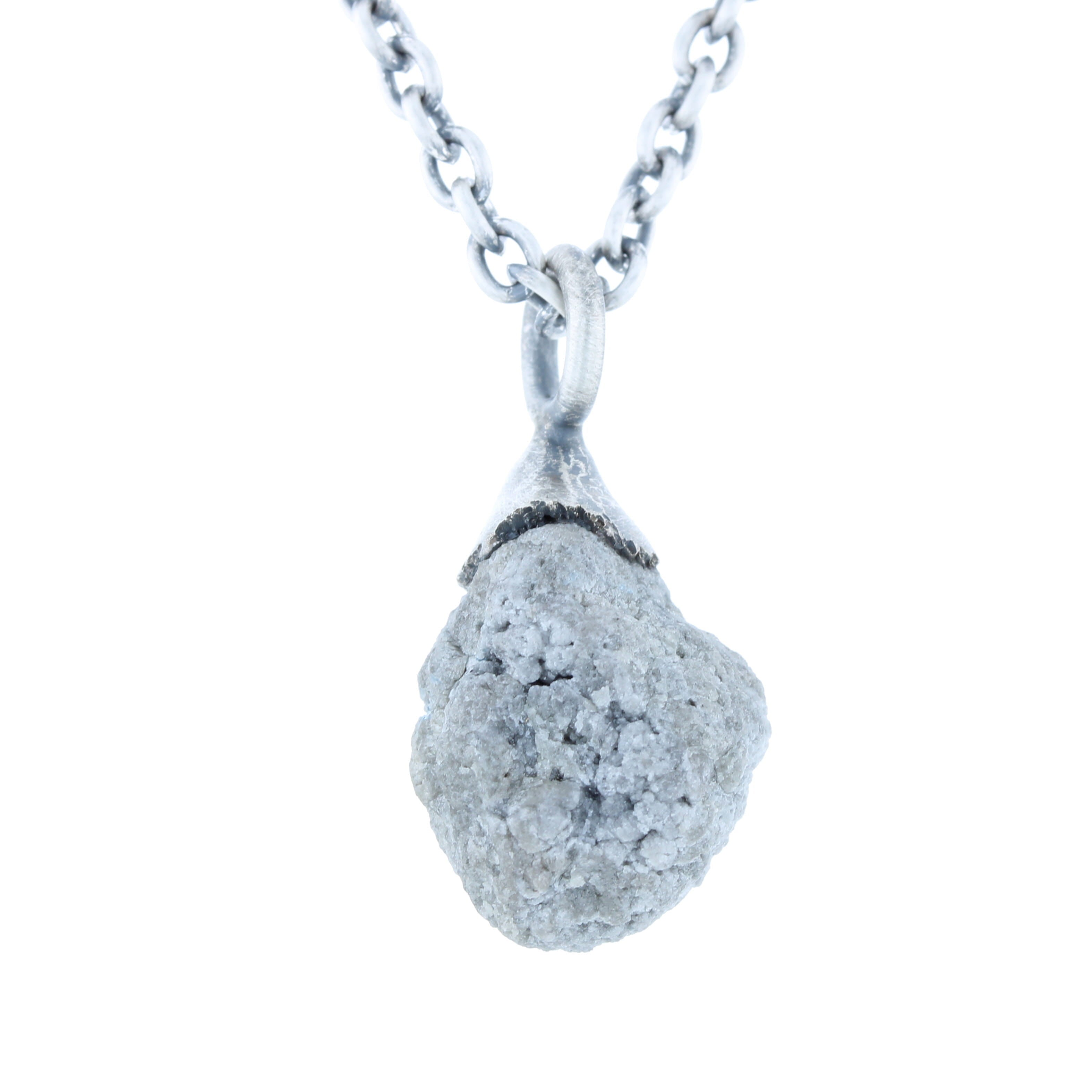 gray rough gemstone pendant