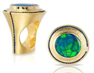 AGTA Spectrum award winning opal ring - Jewelsmith Durham, NC Designed by Linda McGill, made by Phillip Dismuke