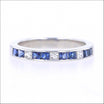 Princess Cut Sapphire Diamond Channel Set Band Platinum