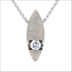 Marquise Shaped Round Diamond Pendant 14KW front