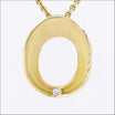 Diamond Organic Concave O Pendant 18KY front