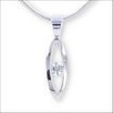 Diamond 3D Open Navette Pendant 14KW front