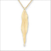 Diamond Elongated Leaf Pendant 18KY front