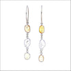 Yellow and White Sapphire Slice Dangles Earrings 18KW 14KW