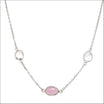 Blue and Pink Sapphire Slice Necklace 18KW 14KW 16"