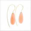 Sunstone Smooth Briolette Wire Earrings 18KY side
