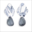 Rose Cut Gray Quartz Wavy Sheet Earrings Sterling Silver, Handcrafted in Durham, NC | Jewelsmith