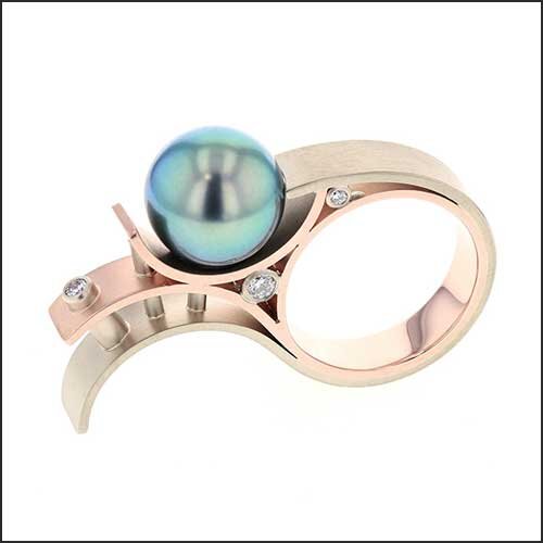 pearl one and a half finger ring