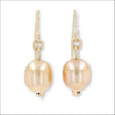 Golden South Sea Pearl Threader Earrings 18KY front