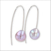 Purple Freshwater Pearl Wire Earrings 14KW side