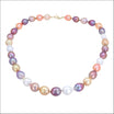 Multi-Color Drop Shaped Freshwater Pearl Strand Necklace 18KY 19" whole