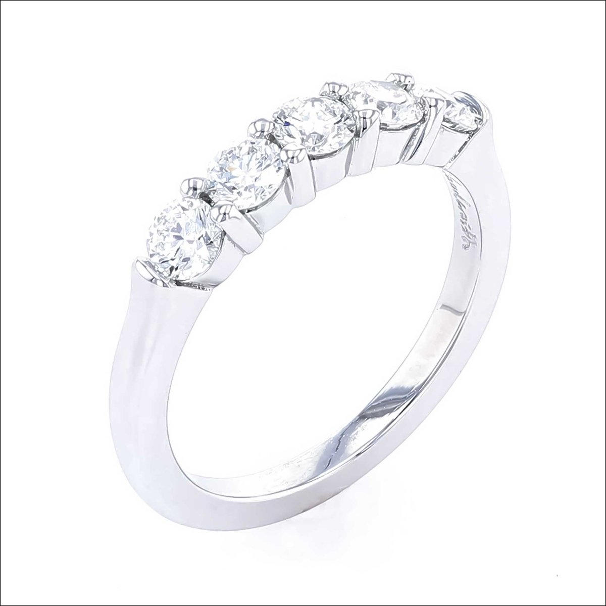 5 Diamond Shared Prong Band Platinum 0.83cttw - JewelsmithBands