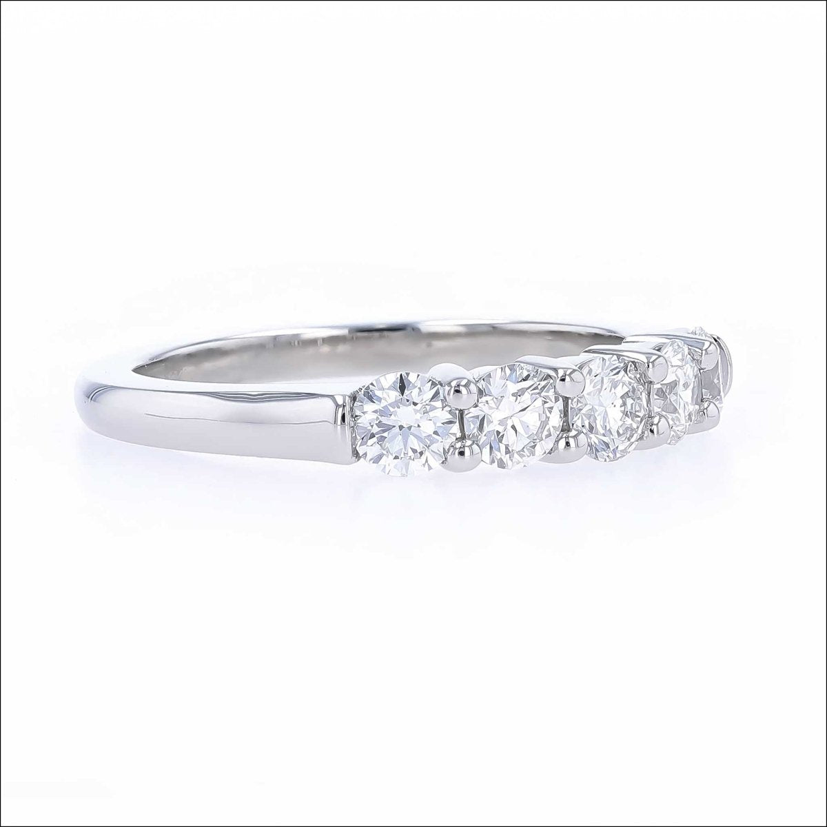 5 Diamond Shared Prong Band Platinum 0.83cttw - JewelsmithBands